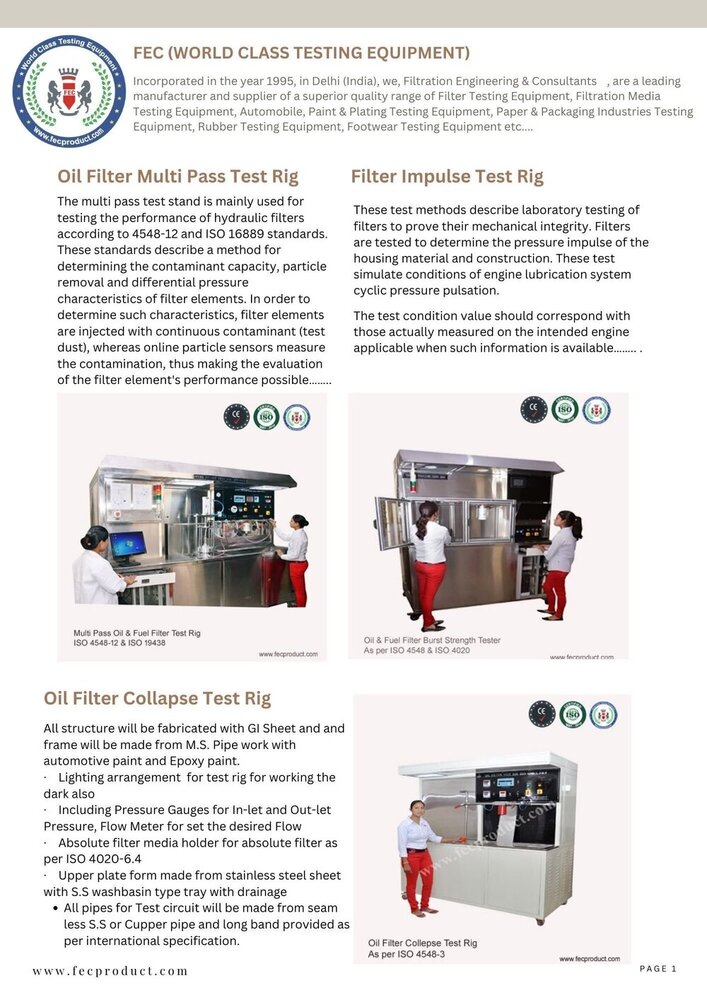 ISO 2942 Filter Fabrication Integrity Machine