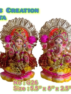 Clay Ganesh Laxmi Murti By Taruns Creation