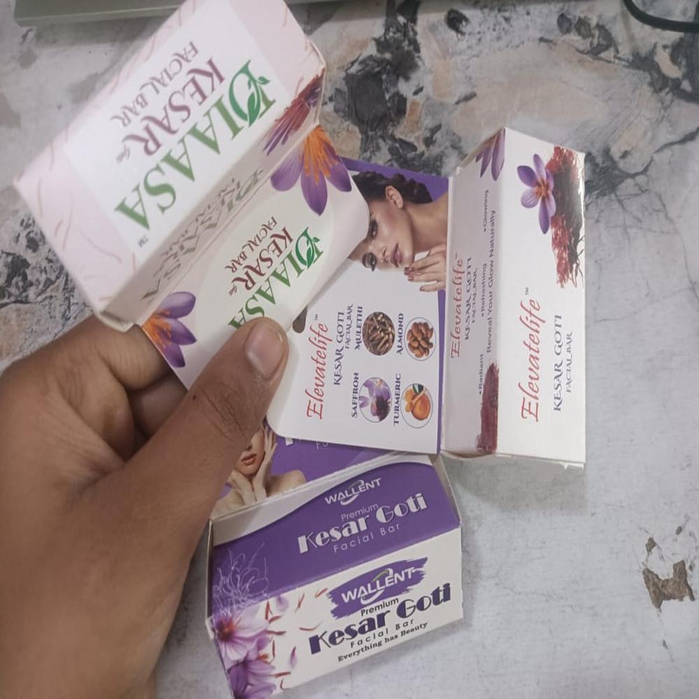 Kesar Soap Packaging Box - Finishing: Glossy Lamination