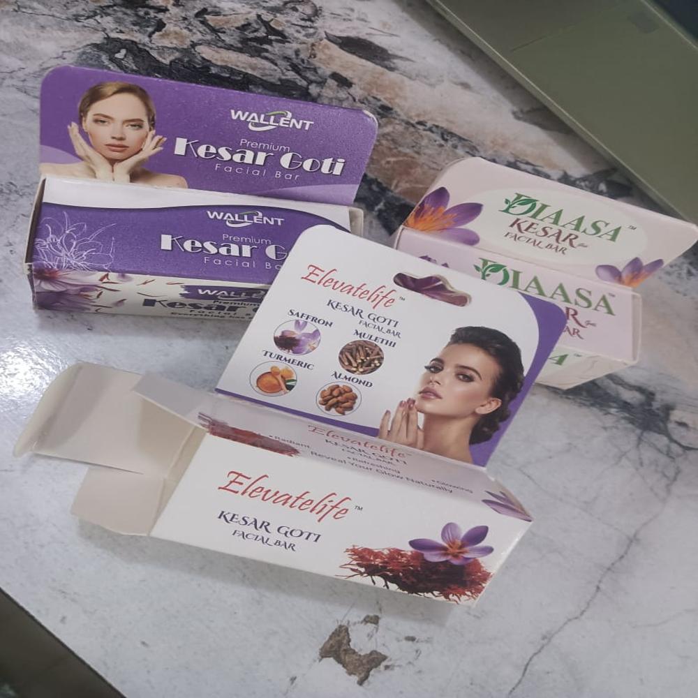 Kesar Soap Packaging Box - Finishing: Glossy Lamination