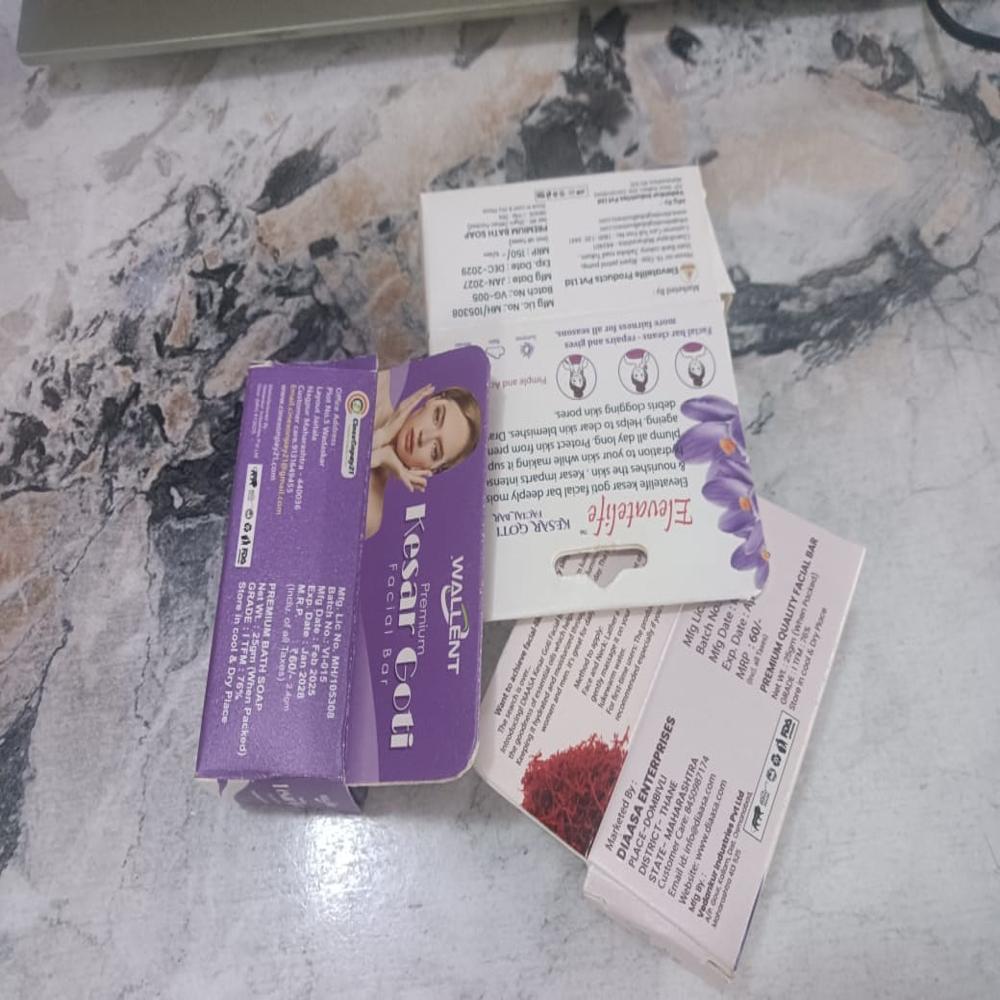 Kesar Soap Packaging Box - Finishing: Glossy Lamination