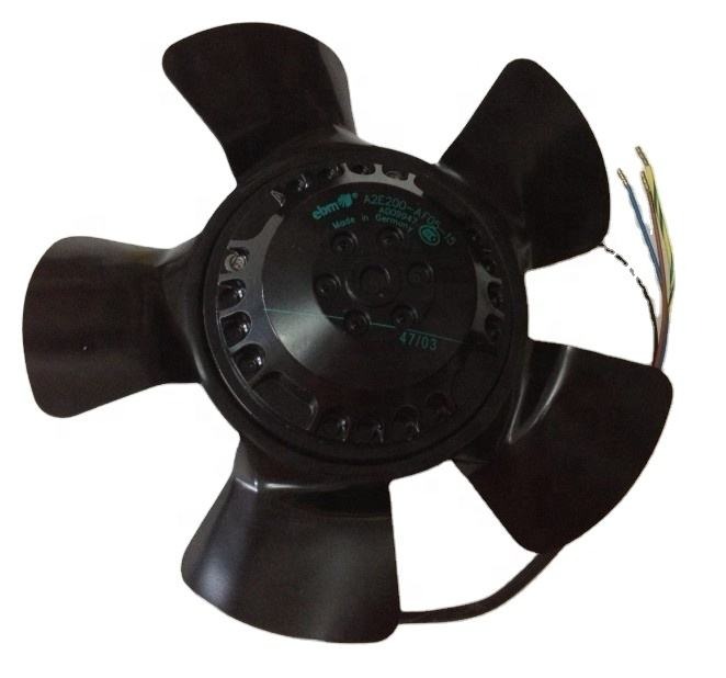 ebmpapst A2E200-AF05-15 230V AC 2650RPM 51W 1.5A 200mm 4 Wires Ball Bearing Axial Cooling Fan of Pitch Motor