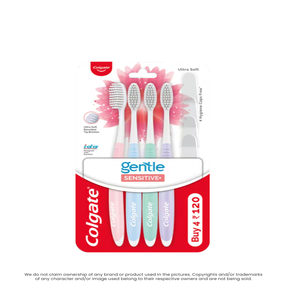 Colgate Gental Sensitive Toothbrush + Colgate Total Toothpaste Free - Bristle Color: Blue & White