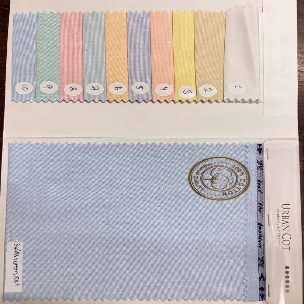 Swiss Cotton Fila Fil Shirting Fabric 