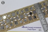 Designer Fancy Mirror Lace - Color: Golden