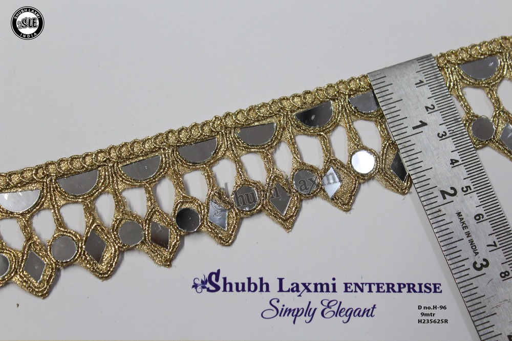 Golden Colour Fancy Mirror Lace