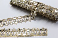 Golden Colour Fancy Mirror Lace