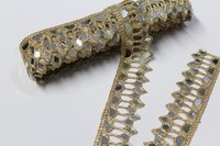 Golden Colour Fancy Mirror Lace