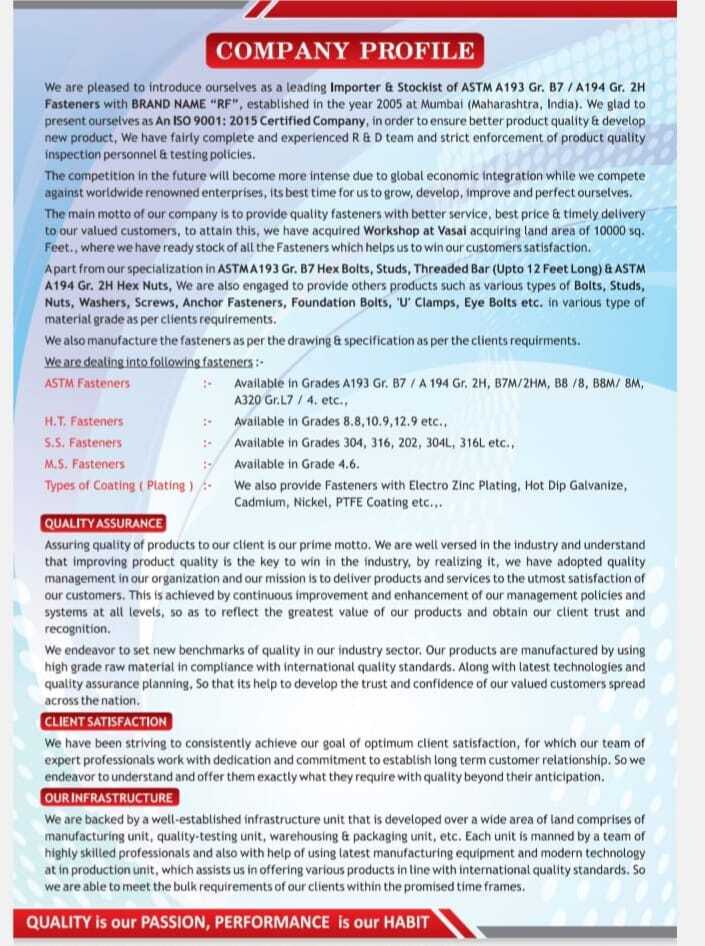 Rushabh fastners Catlogue