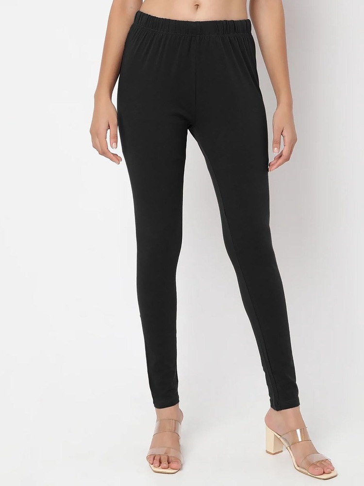 Ladies Slim Fit Ankle Legging Black