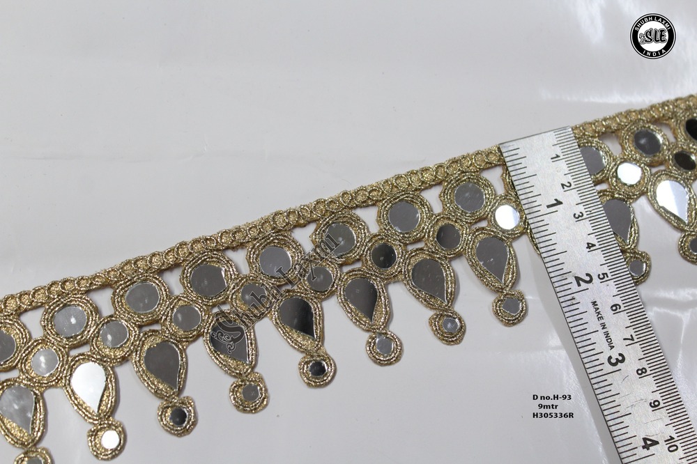 Mirror Work Lace Border