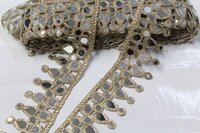 Mirror Work Lace Border