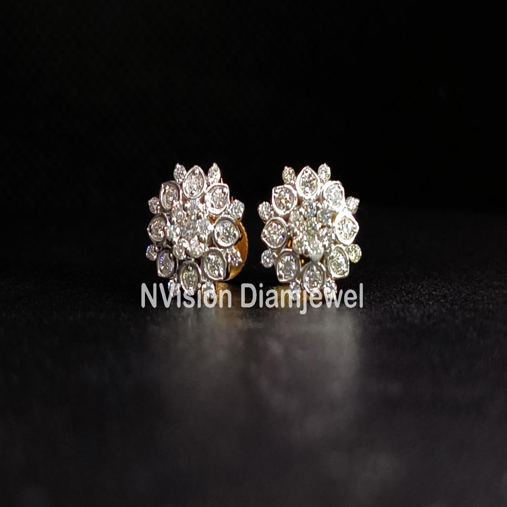 Eternal Floral cluster Natural Diamond Earrings