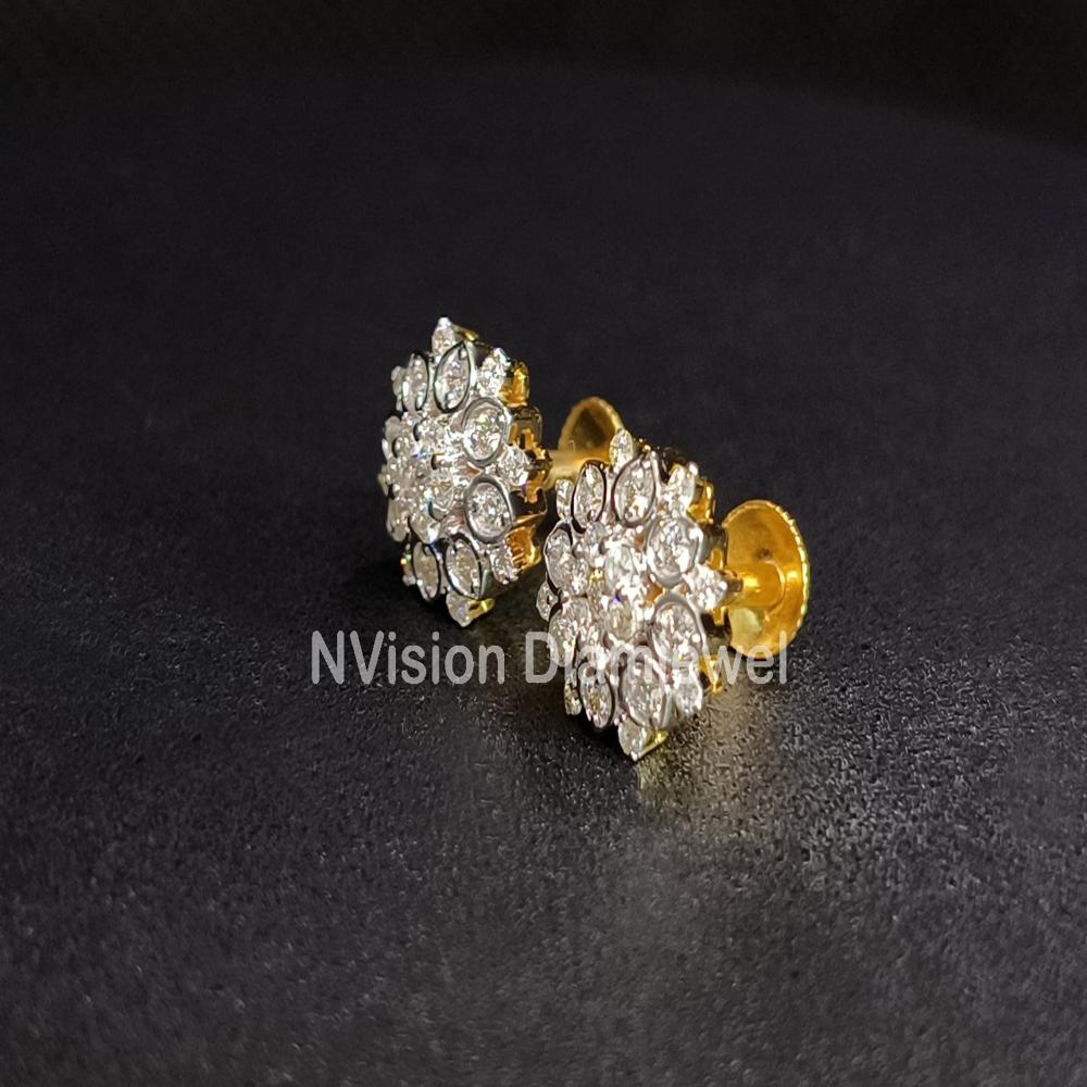 Eternal Floral cluster Natural Diamond Earrings