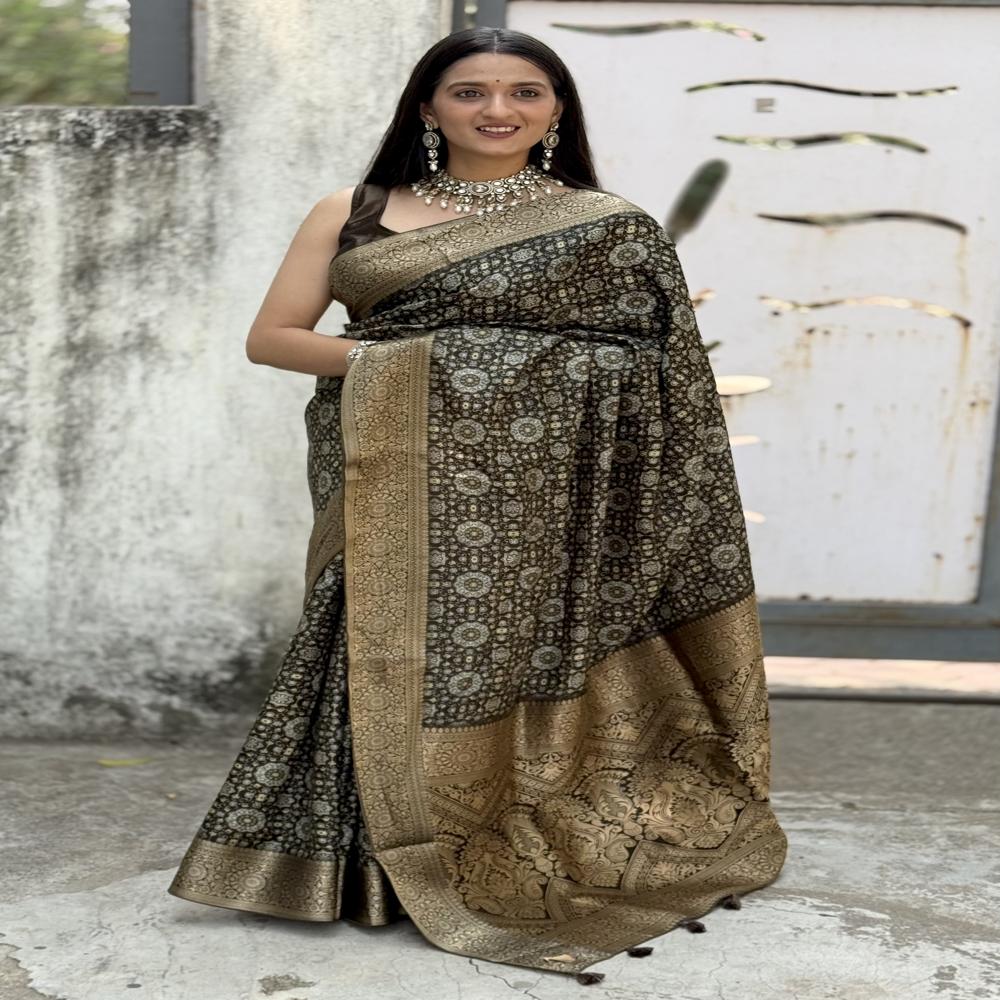  Digital Print Dola Silk Gala Saree