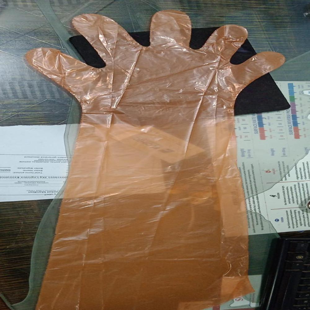 Veterinary Hand Gloves-ld-100 - Color: Orange