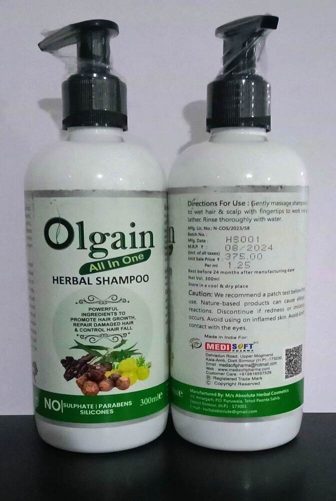 OLGAIN SHAMPOO - Natural Extract Blend Shampoo 300 ML | Enriched with Reetha, Shikakai, Amla, Bhringraj, Hibiscus, and Aloe Vera Extracts