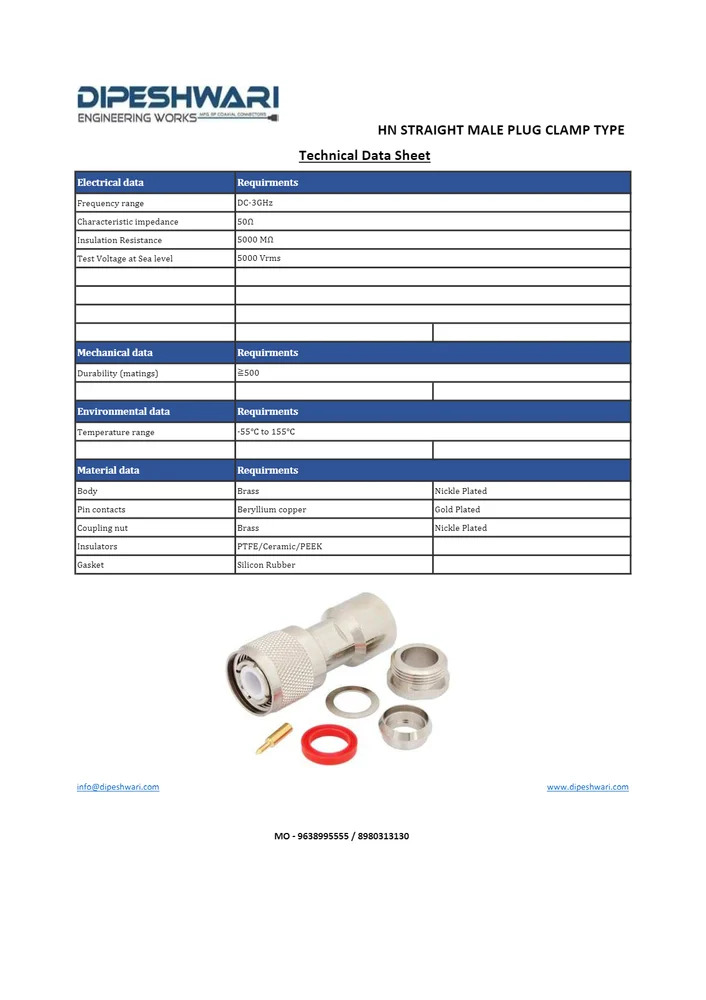 HN Female Connector 4 Hole Flange Mount