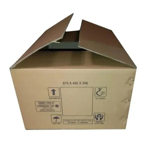 Printed Corrugated Box - Laminated Material, 140/150 gsm, Rectangle Shape, Brown Color - Plain Finish for Industrial Applications