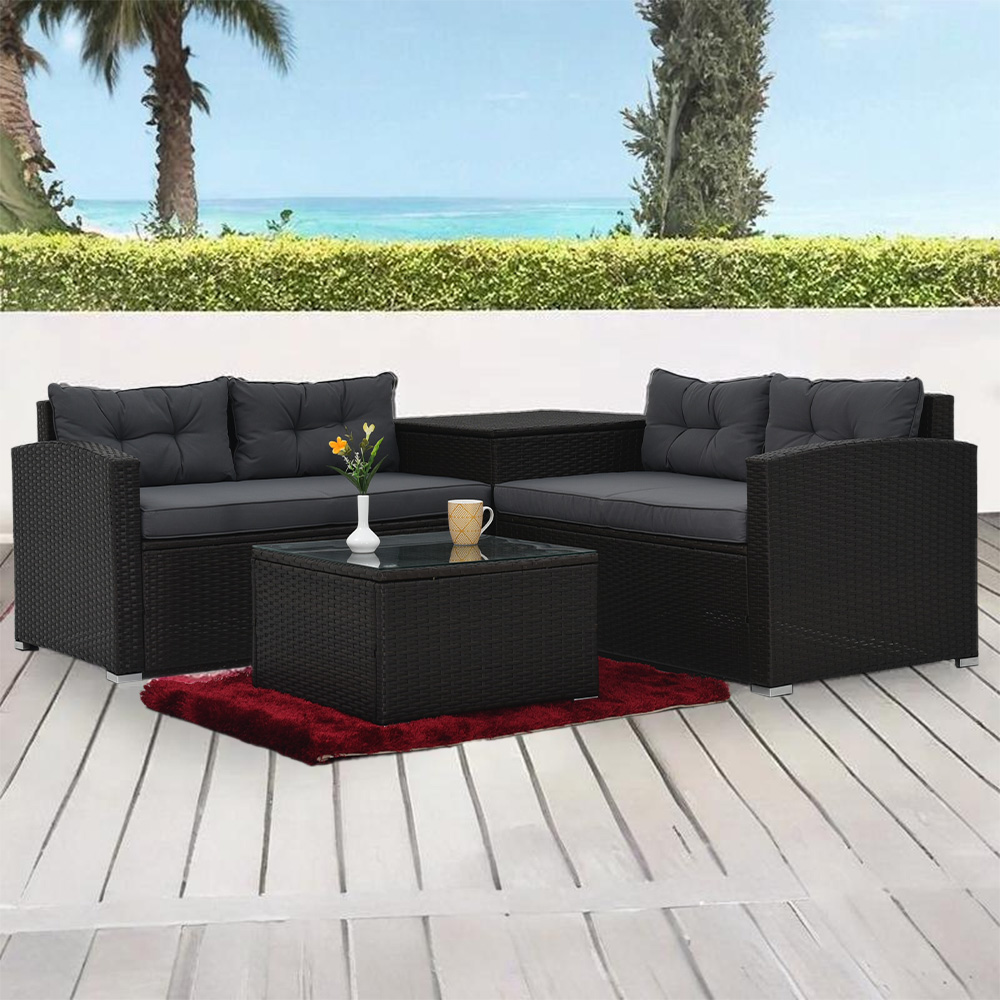 Royaloak Louise Outdoor Furniture Sofa Set | Weatherproof Fiber Rattan - Ods4003 - Assembly: Carpenter Assembly