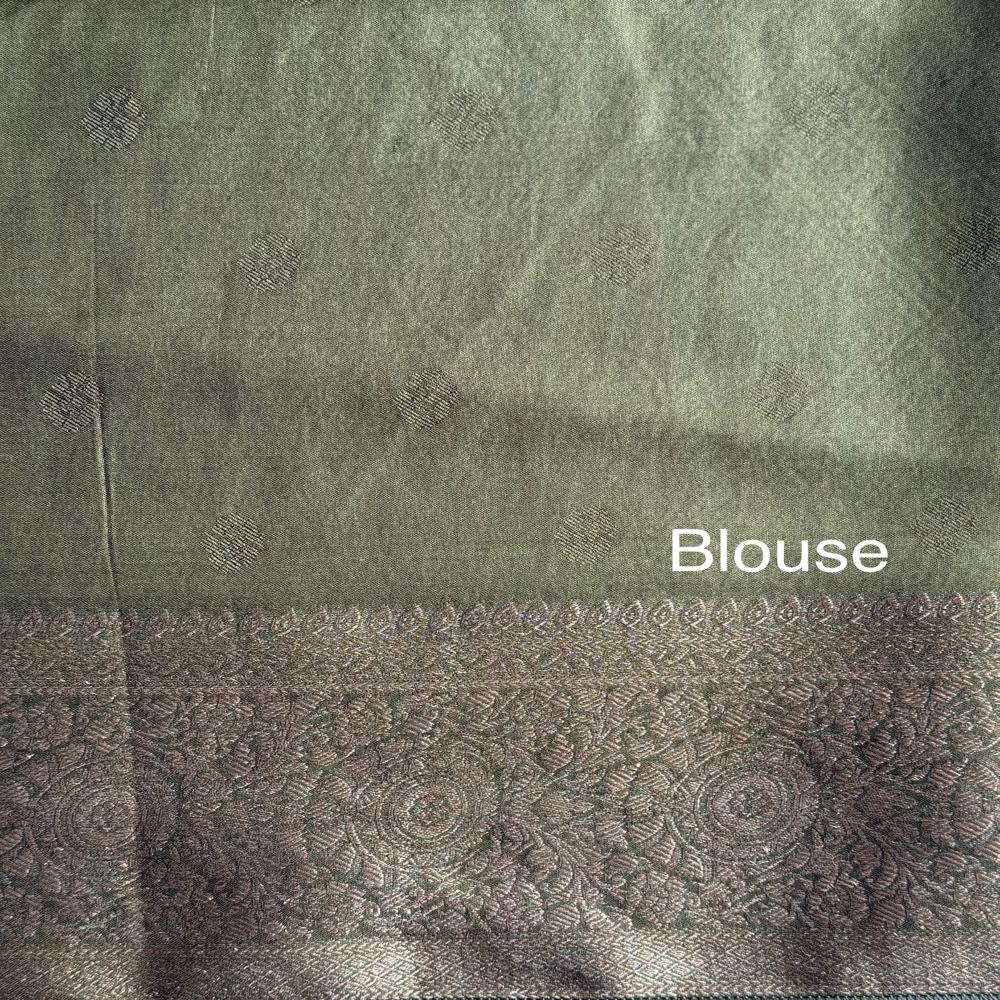 Ethnic Saree - Color: Olive Cream