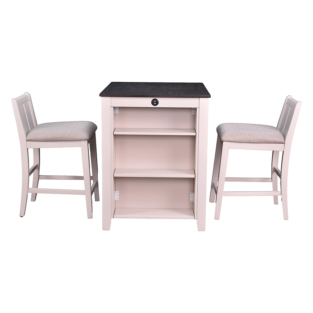 Royaloak Atlanta American Wooden Counter Top 2 Seater Dining Table Set - Dt7703-2s - Assembly: Carpenter Assembly