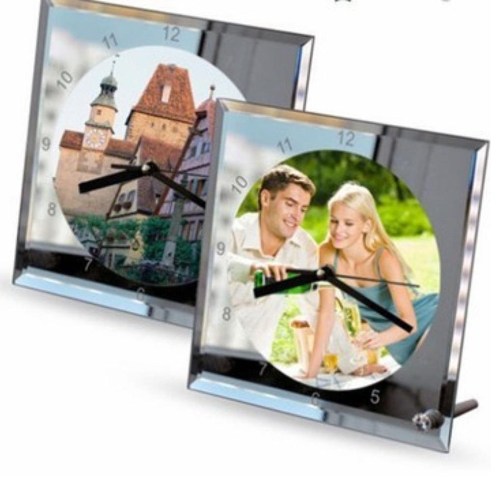 Sublimation Glass Clock Photo Frame - Color: Multicolor