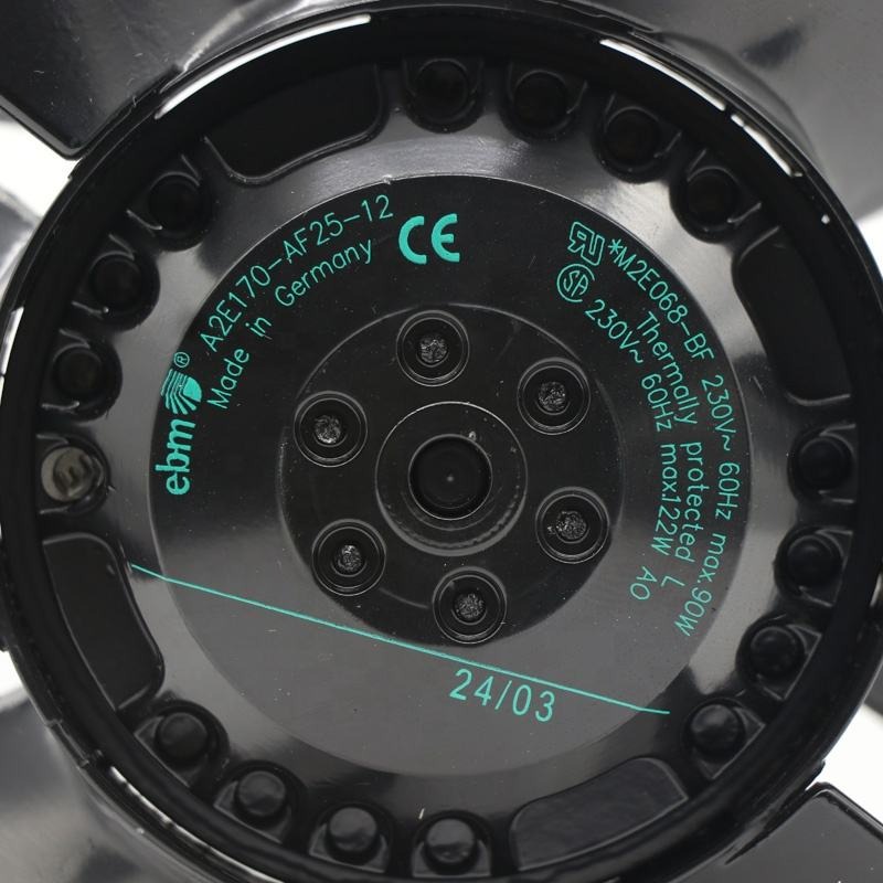 Ebmpapst A2e170-af25-12 M2e068-bf 230v Ac 60hz 122w 130mm 2700rpm 0.45a Outer Rotor Axial Cooling Fan - Color: Black