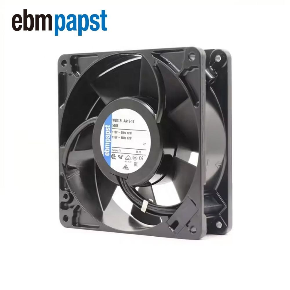ebmpapst 5908 12738mm 115V AC 206m3/h 50/60HZ 17W 3100RPM Ball Bearing Axial Cooling Fan 5908-105 W2K121-AA15-16