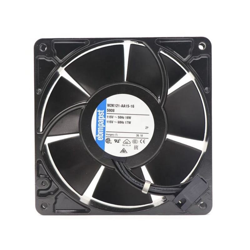 ebmpapst 5908 12738mm 115V AC 206m3/h 50/60HZ 17W 3100RPM Ball Bearing Axial Cooling Fan 5908-105 W2K121-AA15-16