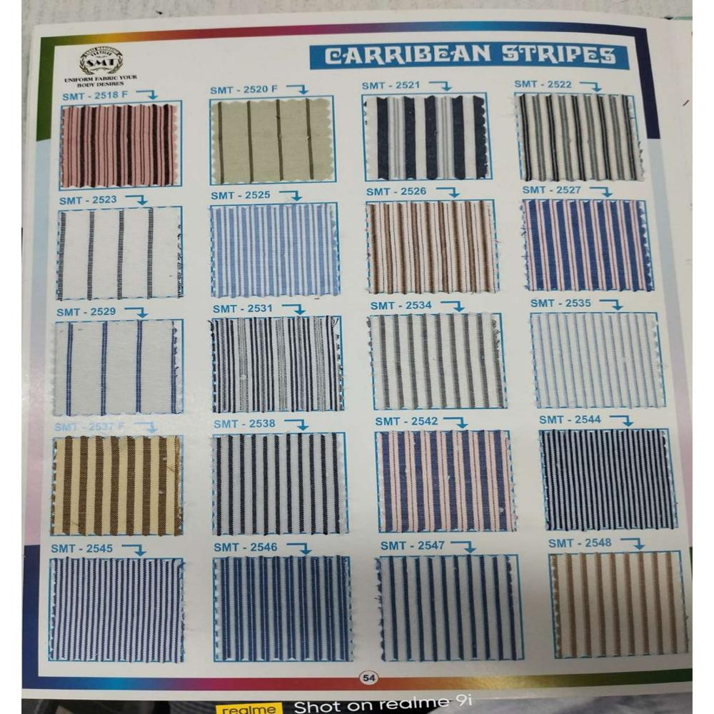 Regular Stripe Uniform Fabric - Attributes: Washable