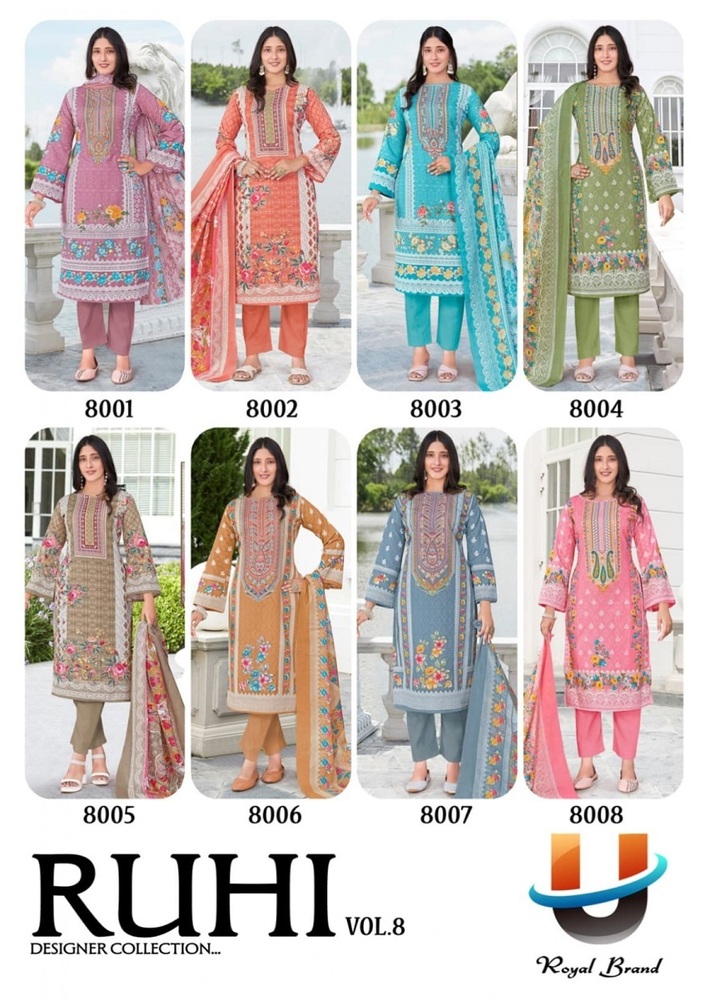 Royal Ruhi Vol-8  Karachi Dress Material