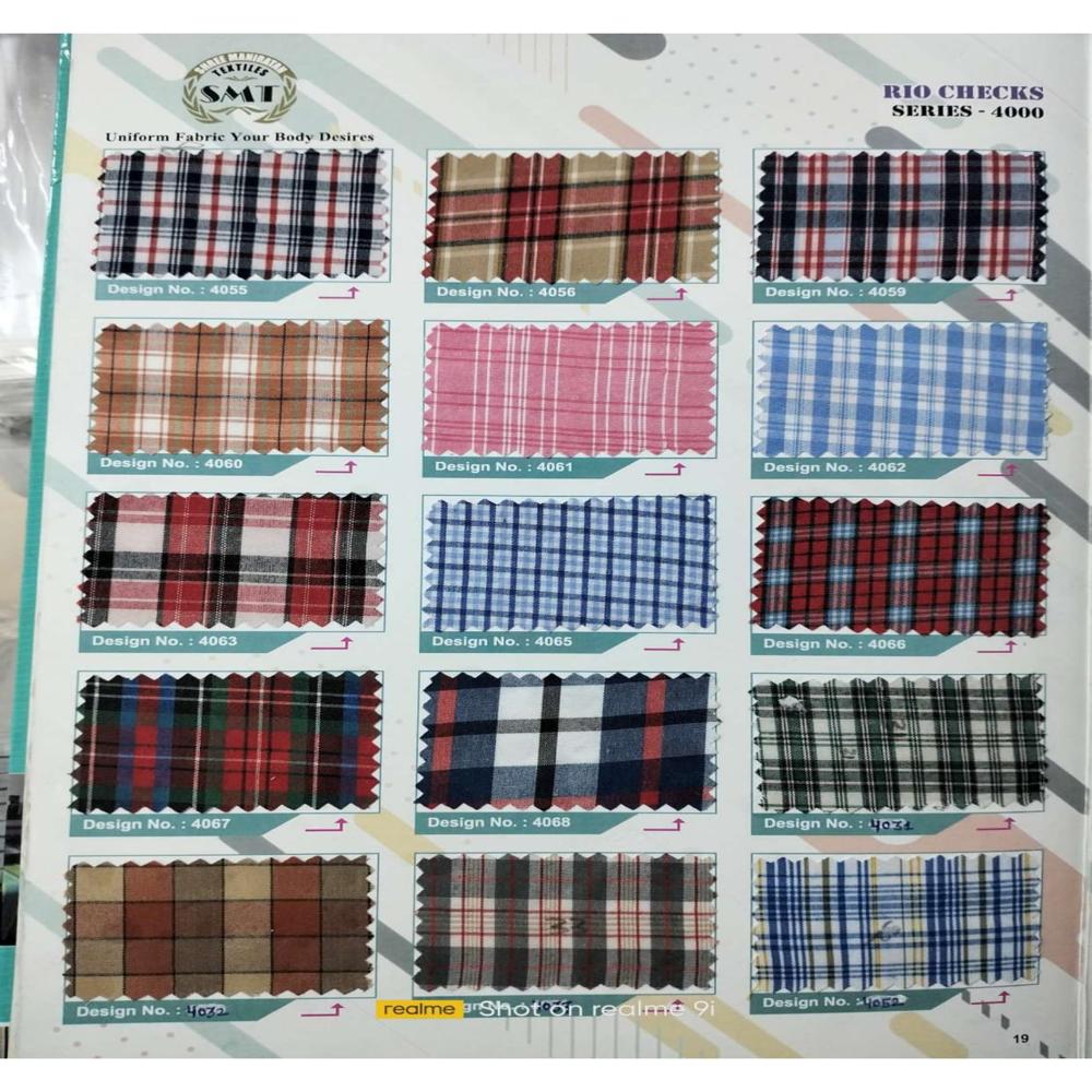 Tidy Checks Uniform Material - Application: Apparel