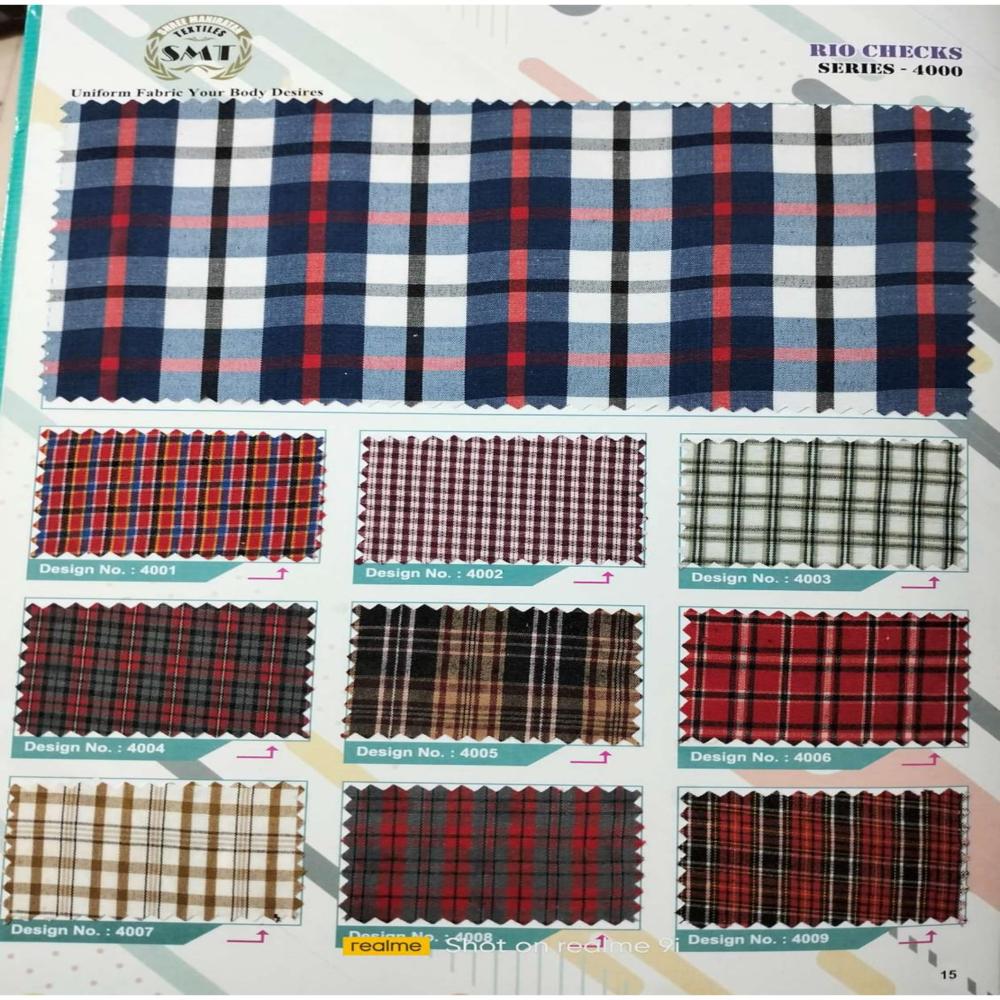 Tidy Checks Uniform Material - Application: Apparel