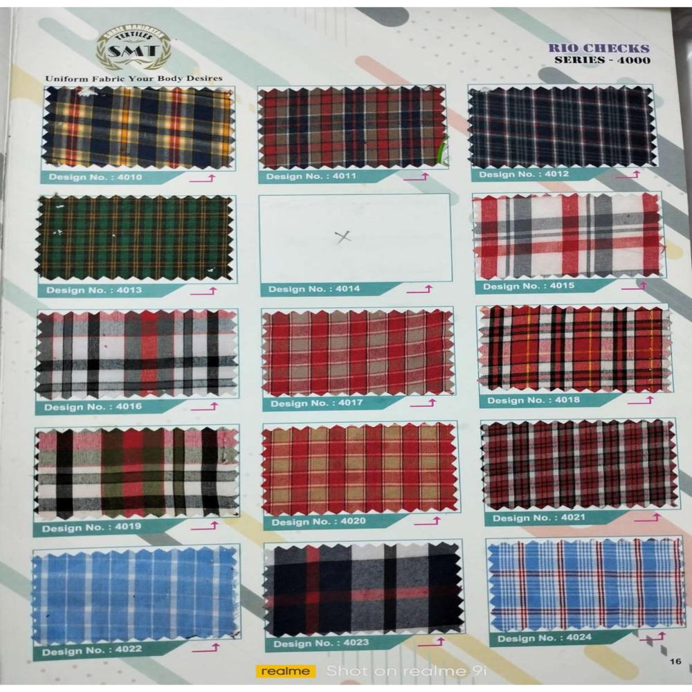 Tidy Checks Uniform Material - Application: Apparel