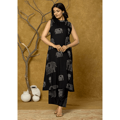 Black Kurta Palazzo Set
