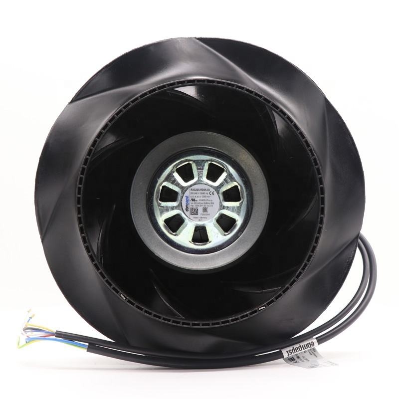 Ebmpapst R3g225-rd05-03 230v 82w 2200rpm Ec Hvac Fan Fresh Air System Electric Drive Centrifugal Cooling Fan R3g225- - Color: Black