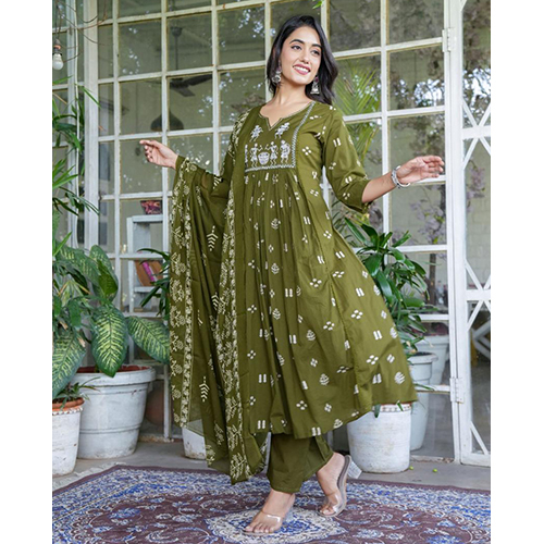 Green Anarkali Kurta Set - Age Group: Adult