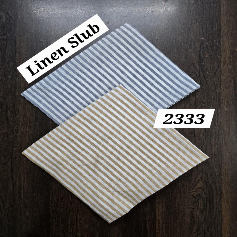 Slubline Linen Stripe Fabric - Application: Apparel
