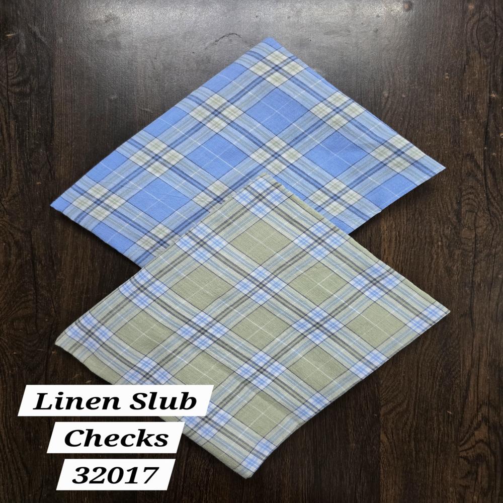 Slubcraft Checks Linen Fabric - Application: Apparel