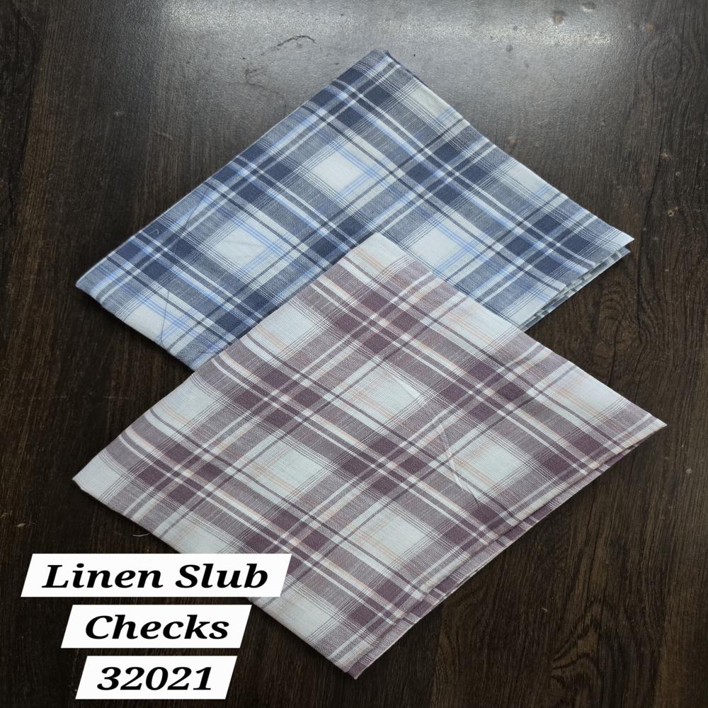 Slubcraft Checks Linen Fabric - Application: Apparel