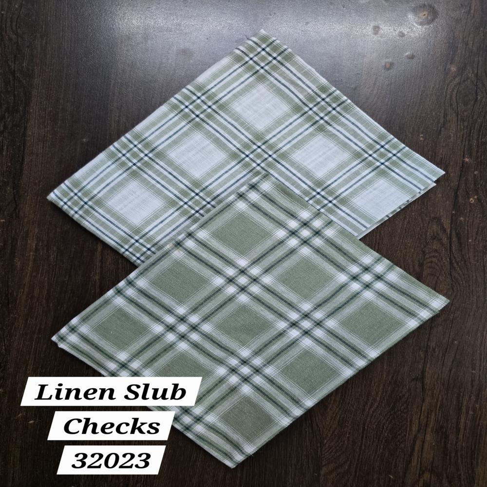 Slubcraft Checks Linen Fabric - Application: Apparel