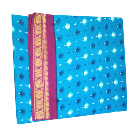 मुद्रित नीली बिस्तर की चादर