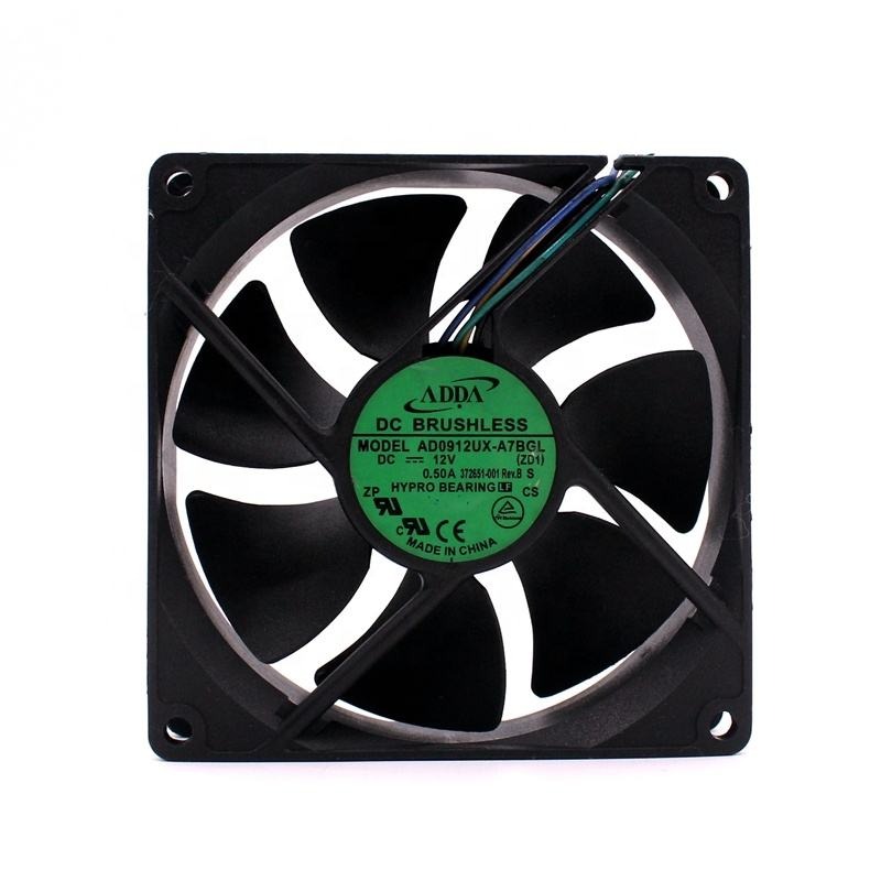 ADDA AD0912UX-A7BGL 9225 9cm 92x92x25mm 4pin 12V DC 0.50A 3800RPM 56.62CFM CPU Power Cabinet Axial Cooling Fan