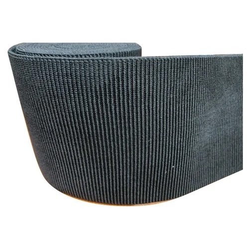 Ribbed Elastic Tape - Color: Black