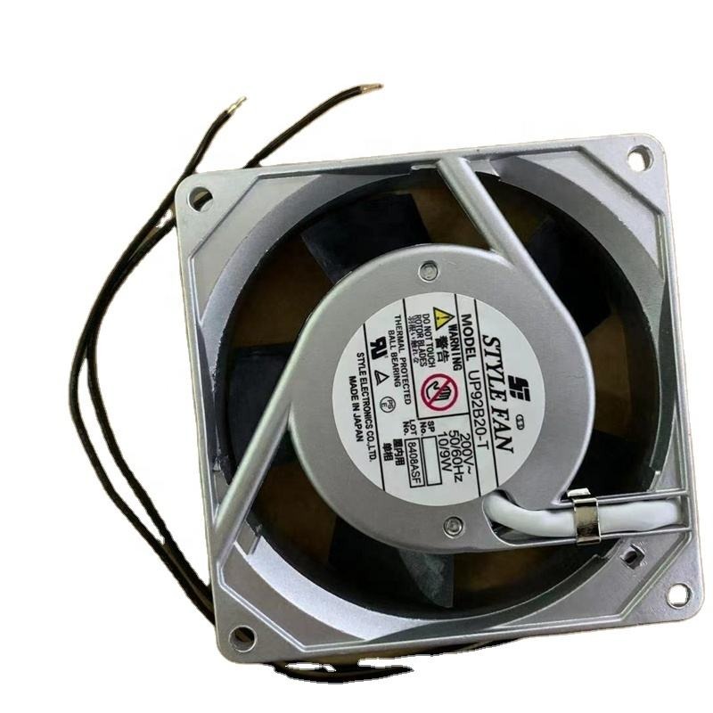 STYLE FAN UP92B20-T 200V AC 10/9W 92x92x25mm 9225 2550RPM 2-Wire 50/60HZ Aluminum Frame Inverter Axial Cooling Fan