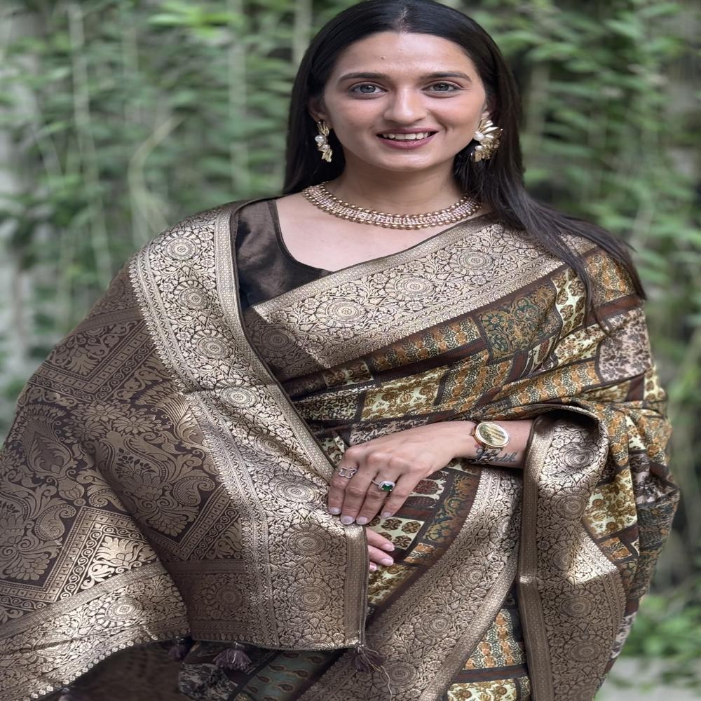 Banarasi Saree - Color: Brown