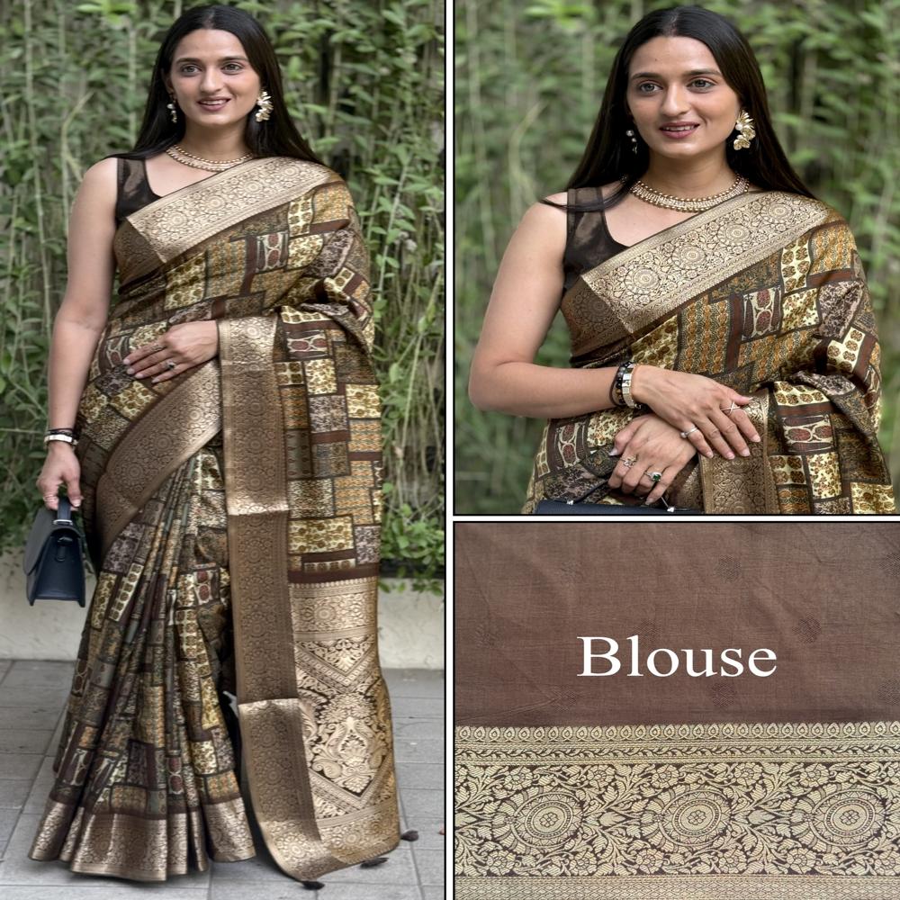 Banarasi Saree - Color: Brown