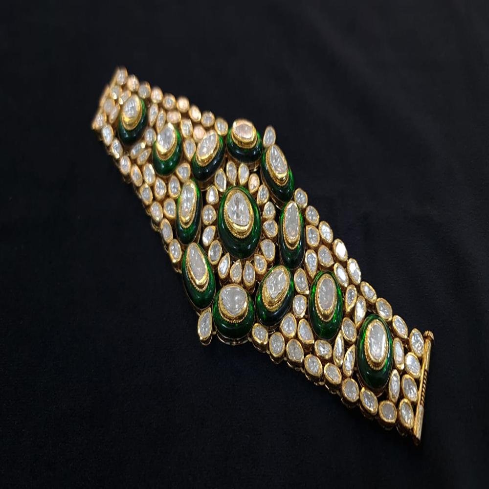18kt Hallmarked Gold Uncut Polki Bracelet - Feature: Fashion