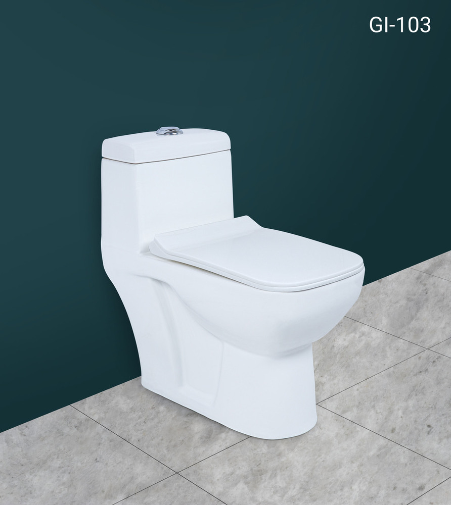 Integrated Flush Toilet - Color: White